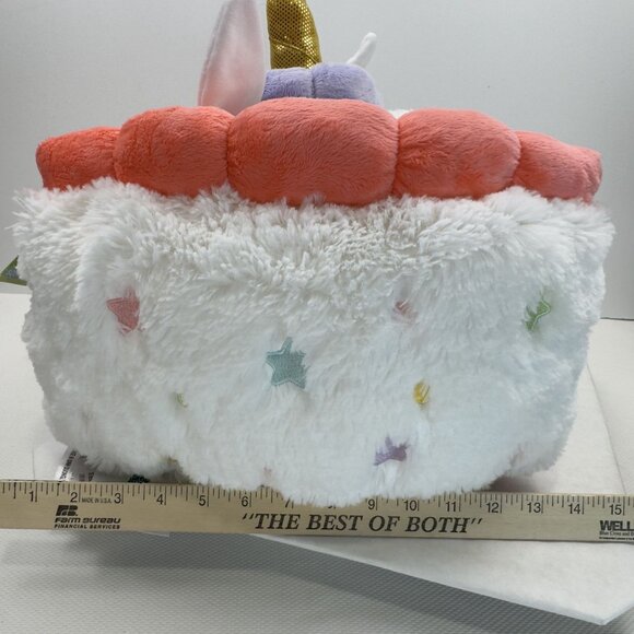Squishable Comfort Food Unicorn Cake 15" Plush Pillow Rainbow Large Stars - Picture 12 of 14